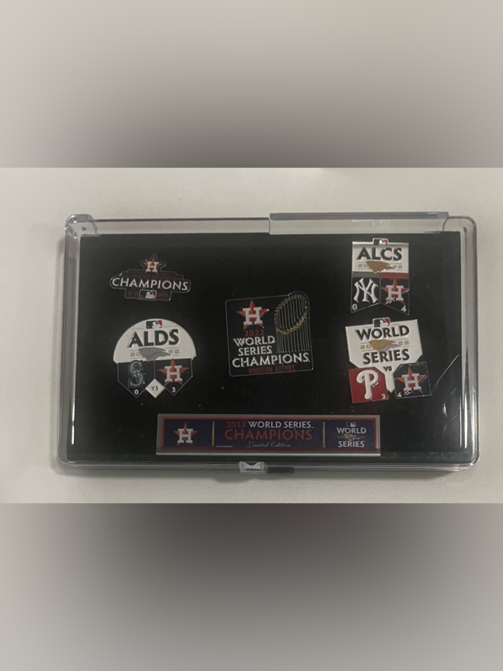 2022 MLB World Series Champions Houston Astros 5-Piece Pin Set in Collector Case